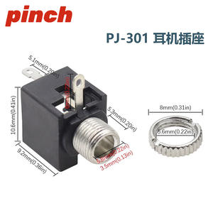 Conectores de Audio Pj-301m Pj-201m de 2.5 y 3.5 mm, Roscados, para Montaje en Panel, Canal Mono Dual, Negros, para Teléfono - Product Image 4