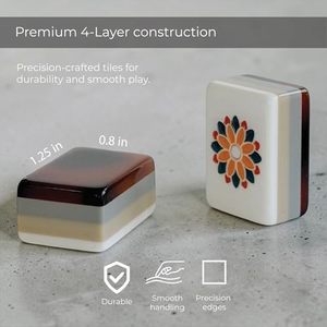 Juego de Mahjong Tradicional de Lujo Ecológico con Fichas de Acrílico Portátiles y Enchufe Universal (US), Menos de $40, 220-240V, 36 Fichas Sin Cargar - Product Image 3