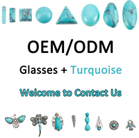 Monture de lunettes de luxe OEM ODM Lunettes personnalisées en acétate de coquillage blanc avec incrustation de pierres précieuses turquoises Lunettes de vue de créateur uniques
