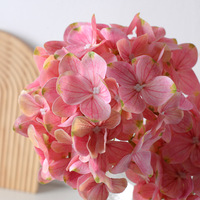 Hydrangea artificiel en soie, toucher réaliste, haute qualité, fleurs de mariage, panneaux à branche unique, décoration murale et de sol
