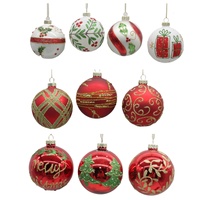 Bestverkochte handgemaakte kerstdecoratieve glazen beschilderde hangende ballen 8CM Kerstboom scène creatieve hangende vintage afwerking