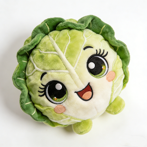 Customized Ultra soft <b>fluffy</b> velvety farm leafy vegetable <b>cushion</b> plush, Soft peach blush cheeks - Product Image 1