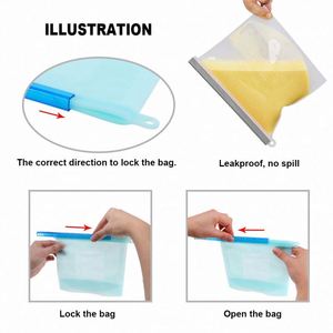 Reusable Silicone Food Storage Bag Washable Silicone Fresh Bag for Fruits Vegetables Meat - Product Image 4