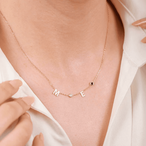 Collane di prima lettera in acciaio inossidabile su misura per il mese di compleanno <span class=keywords><strong>pietre</strong></span> per la festa della mamma collane con <span class=keywords><strong>nome</strong></span> personalizzate - Product Image 3