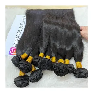 Goodluck bone straight wholesale 32 34 36 38 40 inch long bundle raw virgin cheap mink brazilian human hair unprocessed bundles