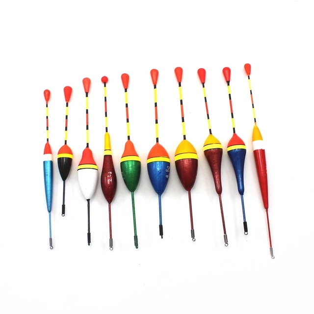 YOUME 10Pcs/Lot Fishing Floats Set Buoy Fishing Light Stick Floats Fluctuate Mixed Size Color Float Buoy for Fishing Tackle