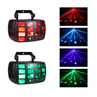 MINGLANG – lumières de scène LED stroboscopiques papillon, faisceau laser RGBW à sept couleurs, télécommande DMX512, lumières activées par le son/automatiquement