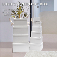 Boîtes rigides magnétiques de luxe vertes personnalisées avec vernissage et carton recyclable pour l'emballage de coffrets cadeaux avec ruban