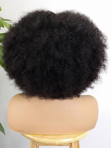 Perruque naturelle noire crépue et bouclée cheveux humains 13x4, perruque Lace Front 350 de densité complète et épaisse, perruque Bob de cheveux vierges pour femmes afro - Product Image 3