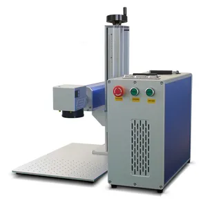 Portable Laser marking machines 20w 30w 50w RAYCUS split nameplate credit card laser fiber marking machine with rotary