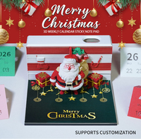 Meilleures ventes Décoration de bureau à domicile Table de bureau 3D Sticky Notes 2026 Xmas 3D Calculator avec stylo et bloc-notes