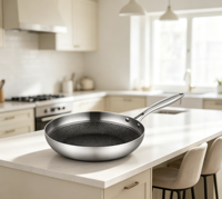 Wajan Goreng Sarang Lebah Stainless Steel FLEY Wholesale, Lapisan Anti Lengket, Kompatibel dengan Kompor Induksi dan Gas