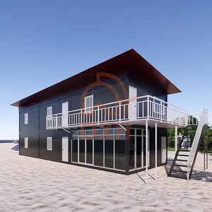 supplier custom traditional prefab villas flat pack container house luxury design prefabricated homes for suriname