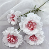 Bouquet de fleurs artificielles en soie faites à la main, chrysanthèmes et œillets, pour mariage, fête des mères, Noël, décoration de la maison