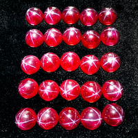 Prix de gros # 5 Perles de Rubis Étoilé en Corindon Rouge 3mm-6mm pour la Fabrication de Bijoux, Pierres Précieuses Libres, Perles de Rubis en Corindon pour Bracelet