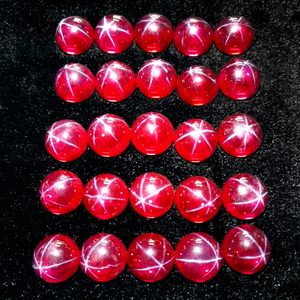 Precio al por Mayor # 5 Bolas de Rubí Estrella de Corindón Rojo de 3mm-6mm para Fabricación de Joyas, Piedras Preciosas Sueltas de Corindón, Cuentas de Rubí para Pulsera - Product Image 1
