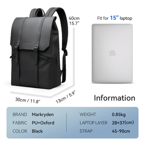 Durable Men Casual <strong>Lightweight</strong> Computer Waterproof Mochilas <strong>Rucksack</strong> 15 Inch Bag Black Laptop Backpack MR1622 - Product Image 5