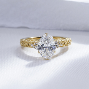 Luxus-<span class=keywords><strong>Ring</strong></span> MSR-1902 18K Gold Solitär-Verlobungsring 2CT <span class=keywords><strong>E</strong></span> VS1 Ovaler Schliff Labor-Gezüchteter Diamantring - Product Image 3