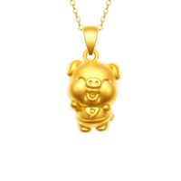 Nouveau Collier Chic avec Pendentif Cochon Doré, Perles Porte-Bonheur Caroline Brown, Année du Cochon