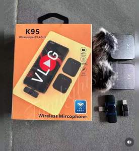 Micrófono Inalámbrico K95 K352 K205, Micrófono de Solapa con Clip, Tarjeta de Sonido con Reverberación, <span class=keywords><strong>Cambio</strong></span> de Voz, Monitoreo en Tiempo <span class=keywords><strong>Real</strong></span> - Product Image 3