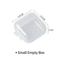 Boîte de rangement carrée en PP recyclable et écologique, boîte à bijoux en plastique transparent, mini boîte de rangement
