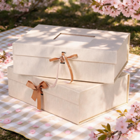 Boîte à souvenirs en lin personnalisée, boîte cadeau pliante magnétique recouverte de tissu de luxe avec fenêtre pour album de souvenirs, boîte de rangement pour bijoux