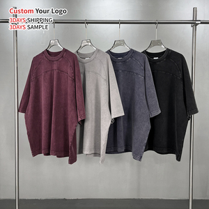 T-shirt Homme Oversize Vintage en Coton Lourd Anti-boulochage, Coupe Boxy, Manches Courtes, Style Streetwear, Effet Vieilli, 100% Coton, OEM - Product Image 3