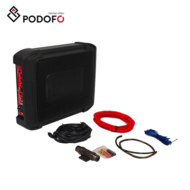 Podofo New -Thin 8*12 Car Subwoofer Speaker SLIM Powered 12V  Car Subwoofer 100W Car Audio Under Seat Woofer Automobile