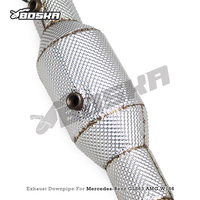 Downpipe turbo catalyzed sur mesure pour Mercedes-Benz GLS63 AMG W166 5.5T 2015-2019 Boska en acier inoxydable poli 1,5 mm d'épaisseur à haut débit