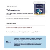 Dulux Mastic de réparation mural inodore, imperméable, séchage rapide, anti-humidité, anti-moisissure, blanc, usage domestique pour la rénovation, fabriqué en Chine continentale