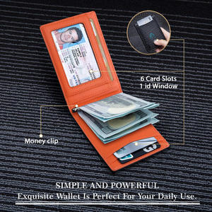 กระเป๋าสตางค์ AndoBag RFID Block Card Holder สำหรับผู้ชาย ทำจากคาร์บอนไฟเบอร์และหนังวัวแท้ ดีไซน์บางเฉียบ พับได้ พร้อมที่หนีบเงิน - Product Image 3