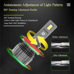 Kit LED compact H1 de qualité supérieure 110W 10000Lm 6500K 12V, <span class=keywords><strong>ampoule</strong></span> de remplacement sans bruit pour voitures européennes haut de gamme - Product Image 2