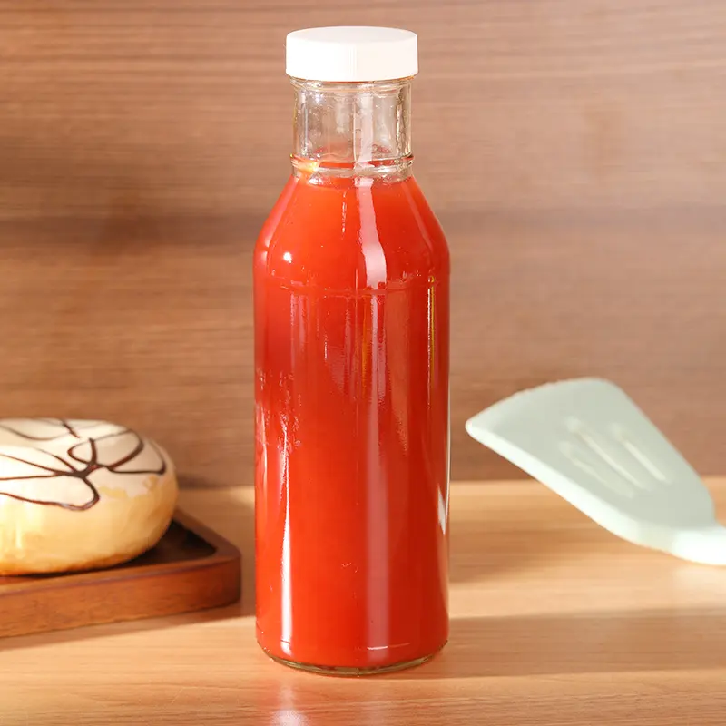 Bouteilles de Sauce barbecue 12 oz 12 oz 12 oz 360ml, Ketchup, pour Sauce Chili tomate, BBQ, verre avec bouchon à vis en plastique