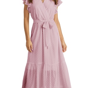 Verano de las mujeres elegante A-Line plisado dobladillo Midi Sun falda cuello en V plisado sombrero abrigo diseño bohemio Floral Casual Wrap cintura - Product Image 3