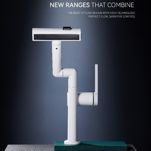 Grifo de lavabo transfronterizo Kaiping de 35 mm, monomando de cobre con caño giratorio y doble control - Product Image 4
