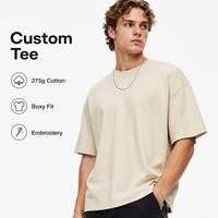 T-shirts décontractés pour hommes, coupe ample et stylée, 100 % coton 275 GSM, impression DTG personnalisée, vente en gros de haute qualité