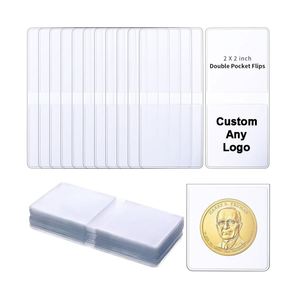 Estuche de Vinilo Transparente 2x2 con Doble Bolsillo para Monedas, Personalizable con Logotipo - Product Image 1