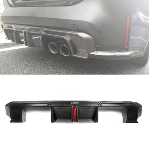 Diffuseur de pare-chocs arrière en fibre de carbone sèche 100% style <span class=keywords><strong>SQ</strong></span> pour BMW M3 G80 4 portes/M4 2 portes 2021+ avec éclairage LED - Product Image 1