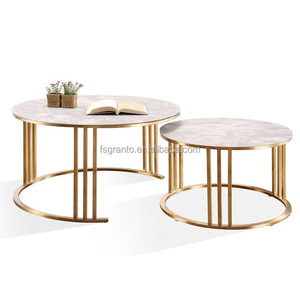 Einfache Metall Luxus nordische runde moderne Marmorplatte Couch tische Nesting <span class=keywords><strong>Center</strong></span> Beistell tisch für Wohnzimmer Set Möbel - Product Image 5