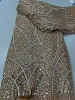 Tissu en tricot écologique 100 % polyester pour robes, costumes de scène, mariages - Accessoires en maille tubulaire entièrement perlée