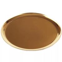 Plateau de mariage rond en acier inoxydable plaqué or doré de style nordique - Design moderne multifonctionnel