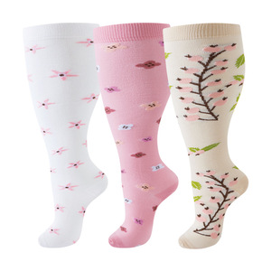 패션 여성용 니하이 양말 부드럽고 통기성 좋은 얇은 캐주얼 자수 여름 도매 - Product Image 1