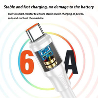 Cable de Datos USB Dos en Uno de Carga Rápida de 120 W/6 A, Carga Rápida/Datos, IP, Tipo C, Micro, Cable Único Totalmente Compatible