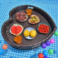 Ensemble de meubles de jardin pour patio d'hôtel, piscine à eau, panier en rotin pour servir de la nourriture, piscine à flotteur, plateau flottant pour piscine