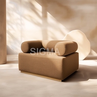 2024 Nuevo diseño Muebles de patio Cojín de teca sólida Sofá sin brazos Sofás de un solo asiento