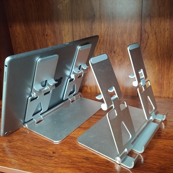 Aluminum Alloy Mobile Phone Tablet Stand Flexible Portable Folding Support Stand Adjustable Height Multi-Position Live Desk