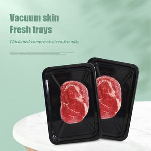 使い捨てフードトレイブリスター加工プラスチック260*180*13ブラックフードパッキングプラスチックフィッシュコンテナプラスチックチキンフィードトレイ - Product Image 1