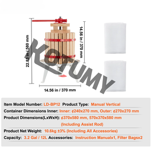 Presse à vin <span class=keywords><strong>de</strong></span> fruits Cidre manuel lourd Pomme <span class=keywords><strong>Raisin</strong></span> Teinture Légumes Miel <span class=keywords><strong>Huile</strong></span> d'olive pour <span class=keywords><strong>cuisine</strong></span> extérieure Maison - Product Image 6
