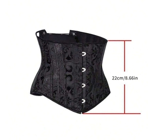24 Steel Bones Waist Trainer Corset Belt Abdominal Binder Shapewear Short <strong>Underbust</strong> Corset With Thong - Product Image 2