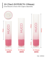 Tube souple vide rose ABL personnalisé D19 10ml-25ml pour emballage de sérum ou baume à lèvres, avec applicateur en silicone